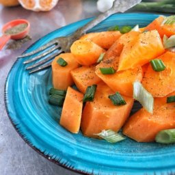 Zanahorias en jugo de mandarina con cebollita cambray ensalada cómo preparar