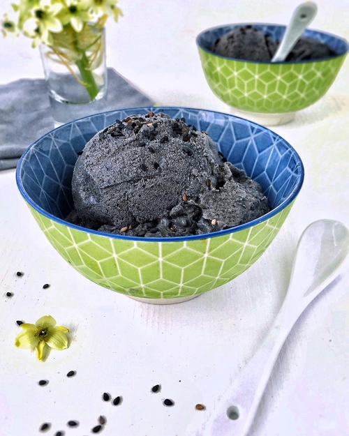 Helado de ajonjolí (sésamo) negro sin máquina de helados