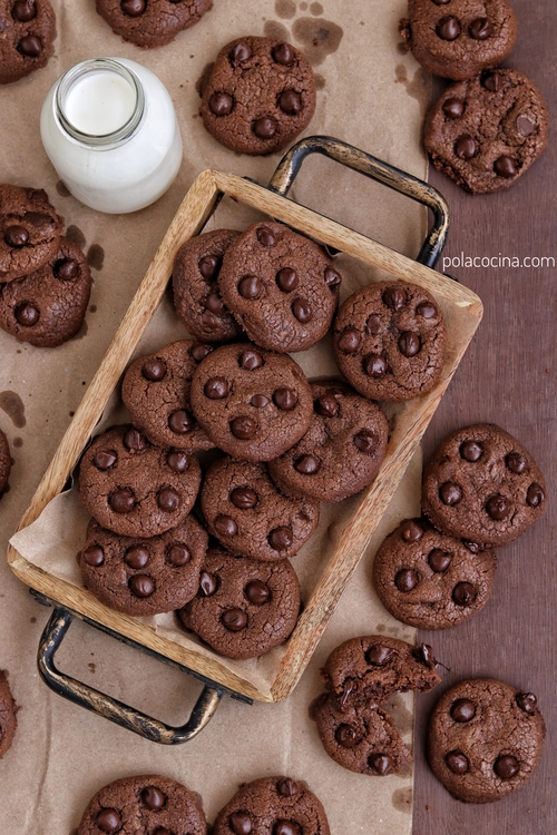 Cookies de doble chocolate con chispas
