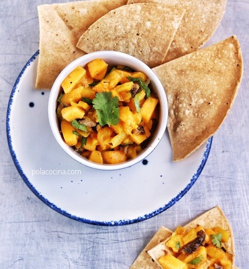 Ceviche de mango y pimientos