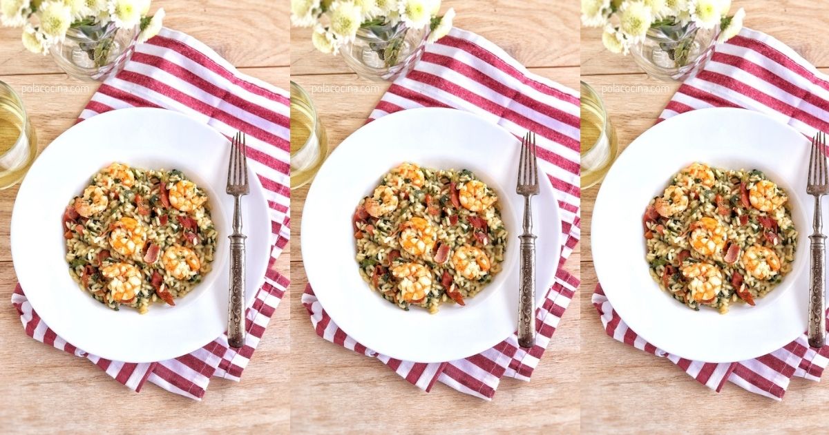 Risotto de camarones y tocino receta cómo hacer risotto