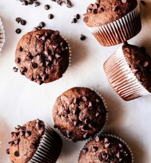 Muffins de doble chocolate