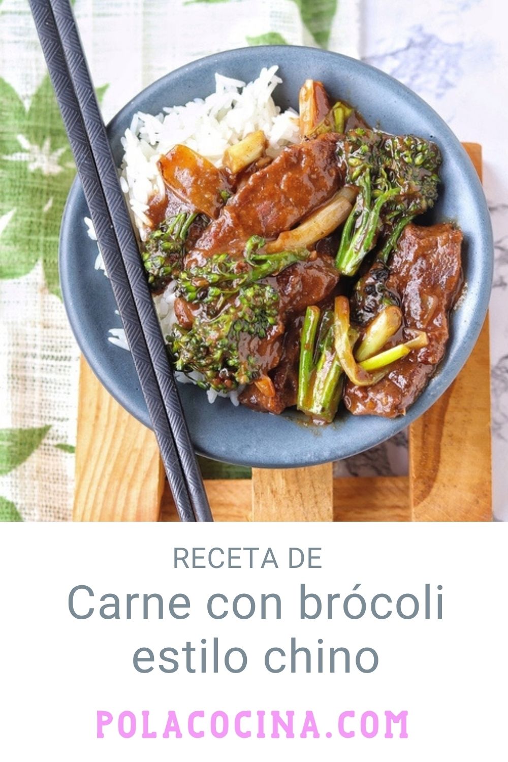 Carne con brócoli estilo chino